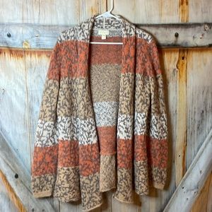 Lucy & Laurel Orange and Brown Cardigan